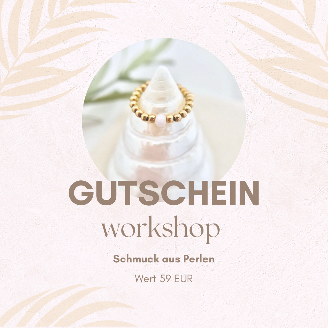 Workshop Gutschein für Armband inkl. Gravur Anhänger – Einlösung online, Wert 59 EUR