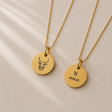 Goldene Sternzeichen-Kette mit graviertem Stier-Motiv und personalisierbarer Rückseite mit Initiale und Geburtsdatum – individuelles Geschenk.