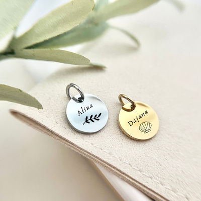 Gravur Anhänger "Name + Symbol" personalisiert