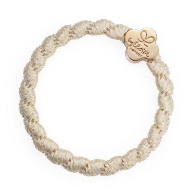 Elastisches Bangle Band Haargummi cremeweiß als Armband tragbar